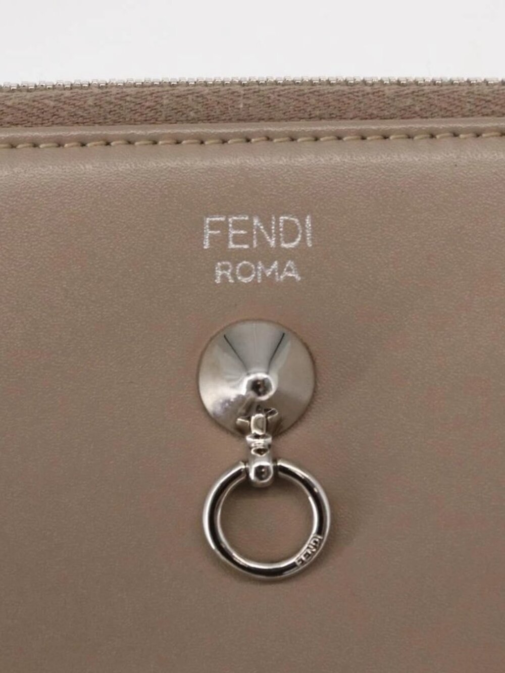 FENDI Long Wallet Leather Beige Gold Auth - Picture 12 of 15